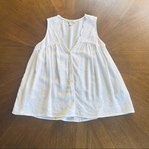 Lucky Brand button front flowy tank white XS
